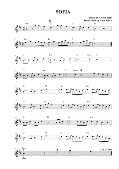 Sofia (arr. Luca Aletta)
