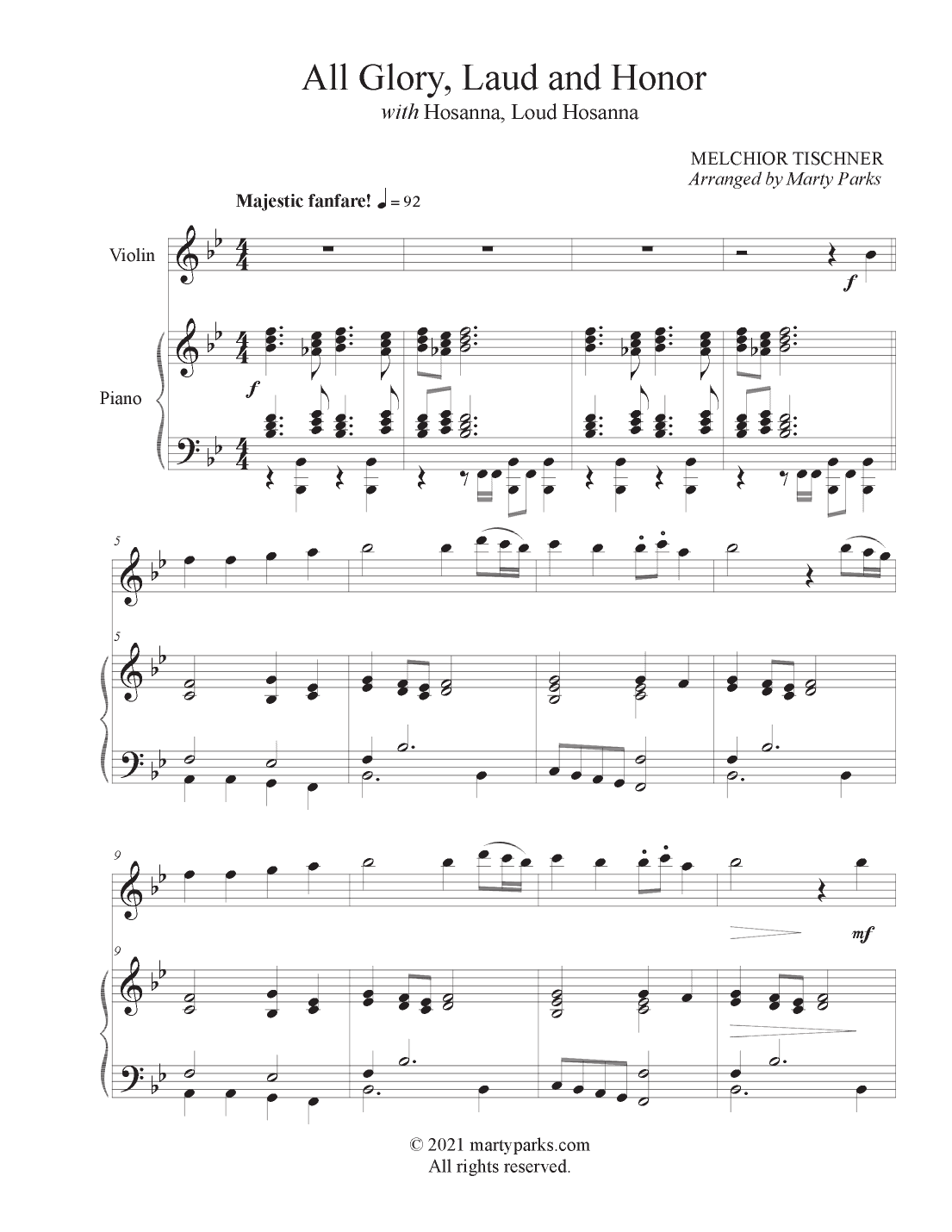 All Glory, Laud and Honor (arr. Marty Parks)