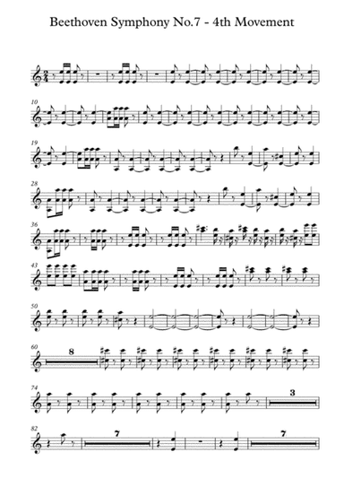 Beethoven symphony No.7 - 4th Movement (Transposed Horn in C) (arr. Jay Heo)