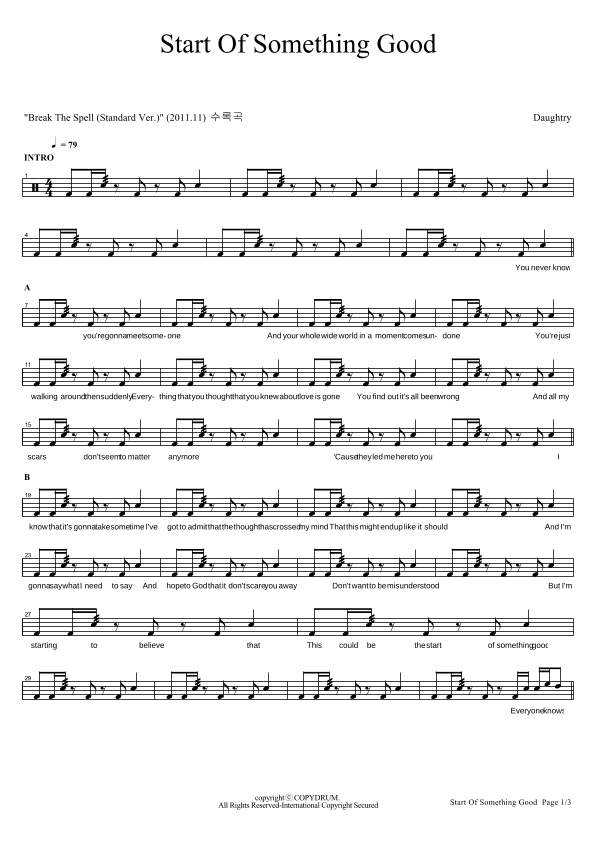 Start Of Something Good (arr. COPYDRUM)