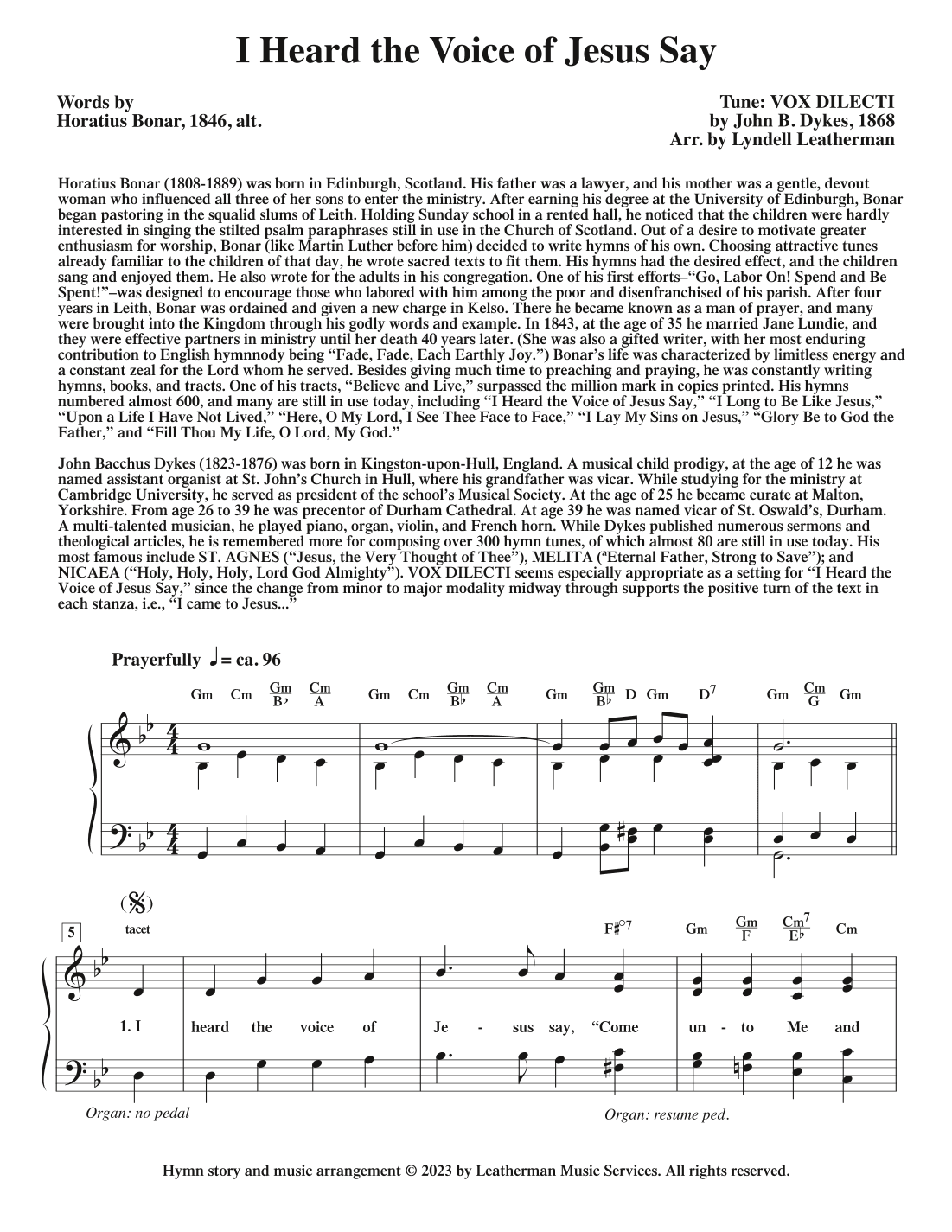 I Heard the Voice of Jesus Say (arr. Lyndell Leatherman)