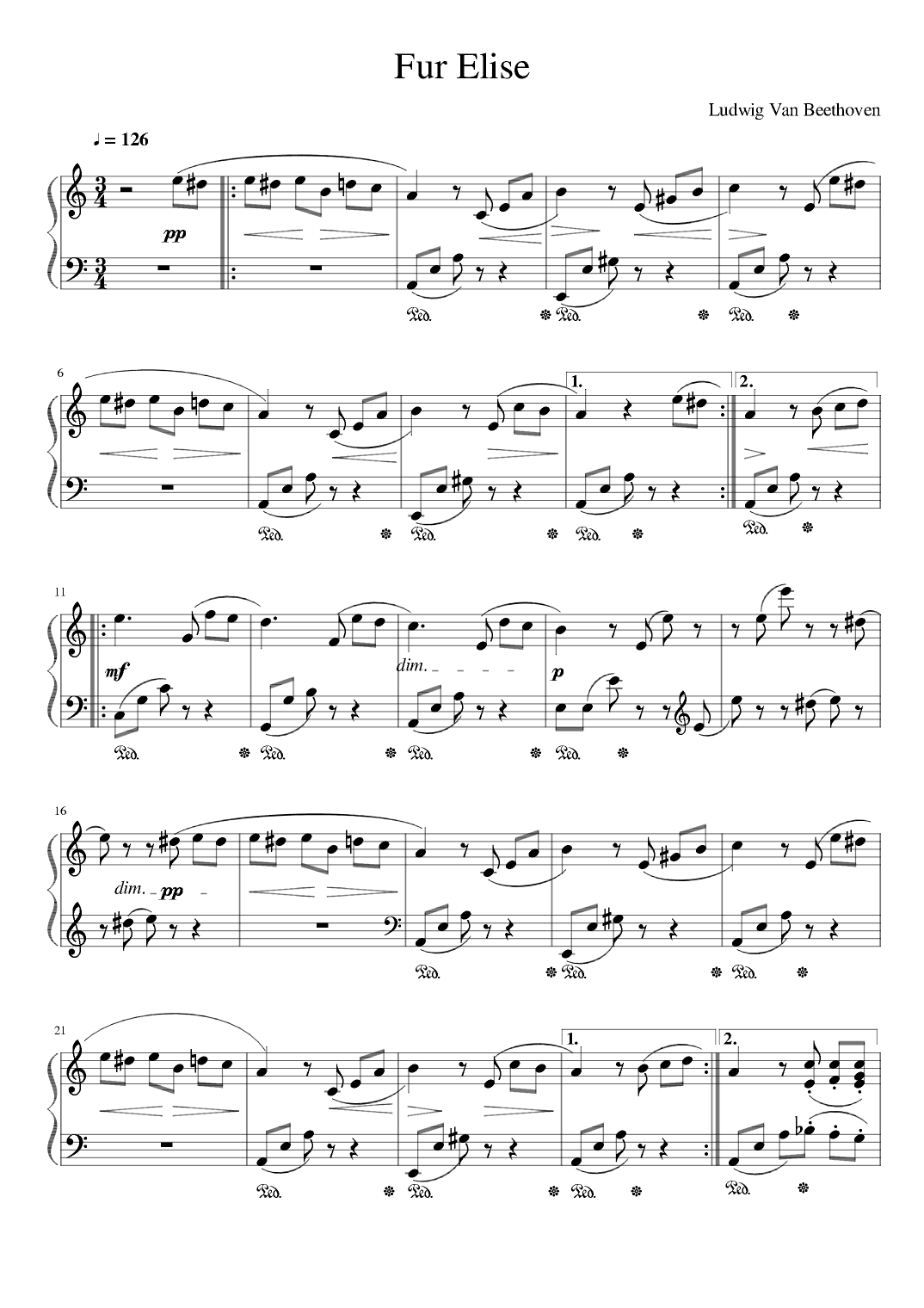 Fur Elise (arr. Gianluca Giovannetti)