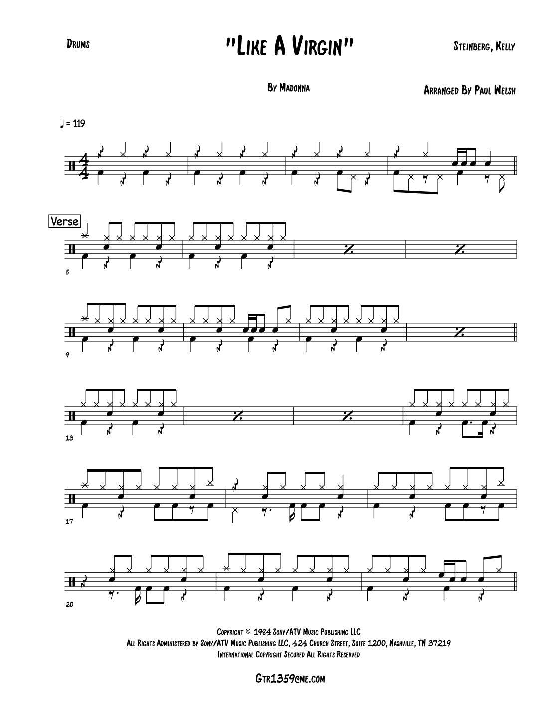 Like A Virgin (arr. P Welsh)