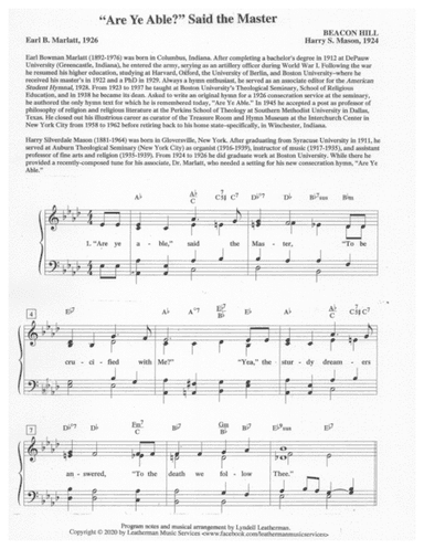"Are Ye Able?" Said the Master (arr. Lyndell Leatherman)