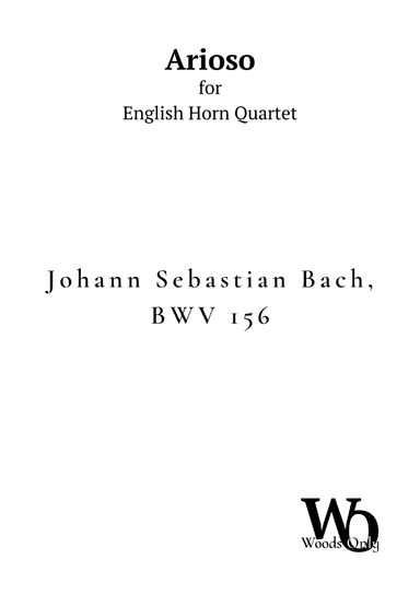 Arioso by Bach for English Horn Quartet (arr. Ander)