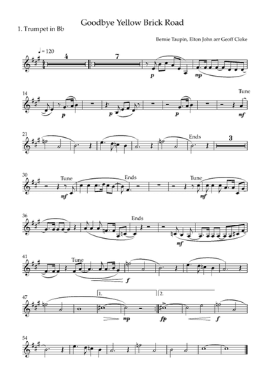 Goodbye Yellow Brick Road (arr. Geoff Cloke)