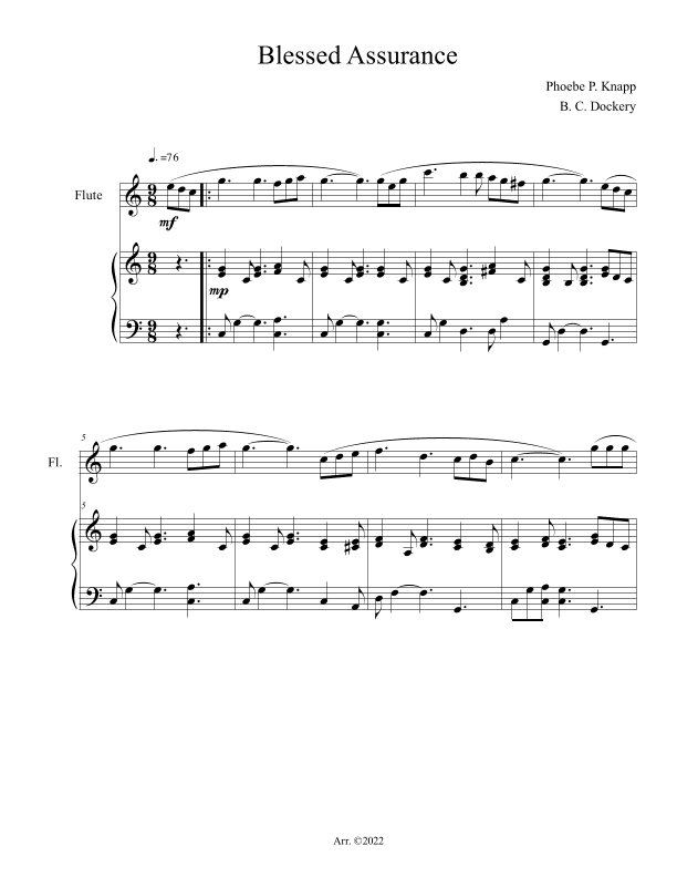 Blessed Assurance (Flute Solo with Piano Accompaniment) (arr. B. C. Dockery)