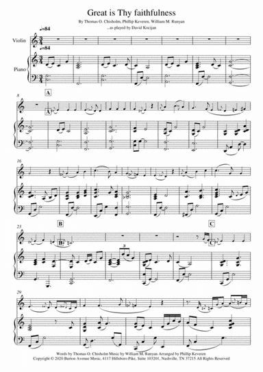 Great Is Thy Faithfulness (arr. David Kocijan)