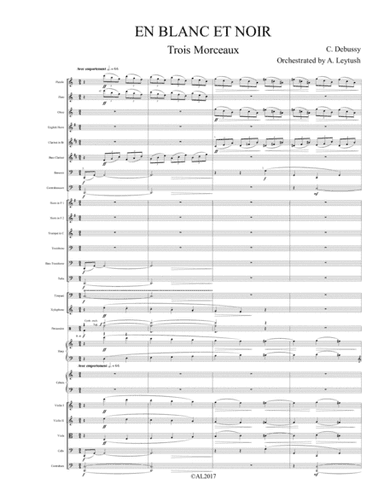 Debussy - "En Blanc et Noir", Orchestra Suite, orchestrated by Leytush, SCORE & PARTS (arr. Arkady Leytush)