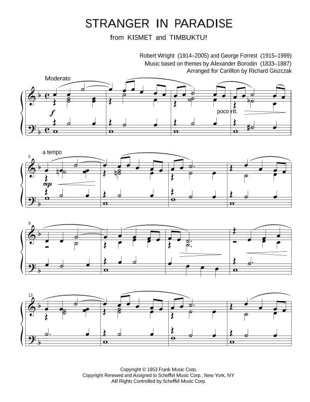 Stranger In Paradise (arr. Richard Giszczak)