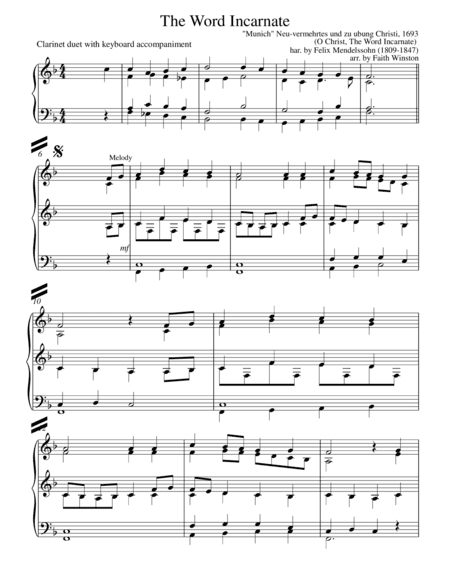 The Word Incarnate Version #2 (with simplified accompaniment) (arr. Faith Winston)