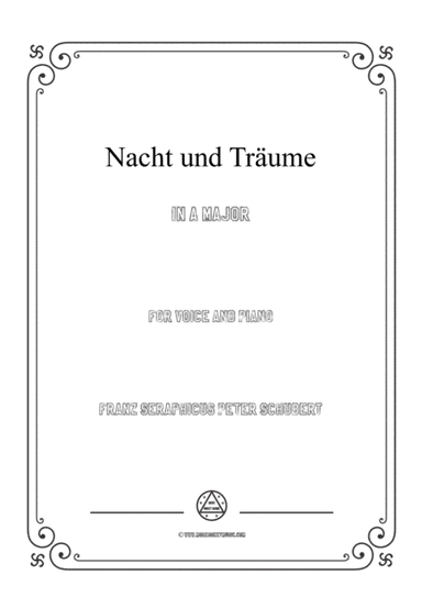 Schubert-Nacht und Träume in A Major,for voice and piano (arr. MSM)