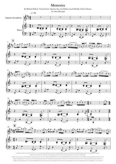 Memories (arr. David Kocijan)