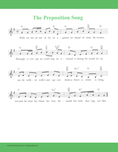 The Preposition Song (arr. Hal Wright)
