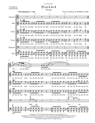 25 Or 6 To 4 (arr. Sanford Dole)