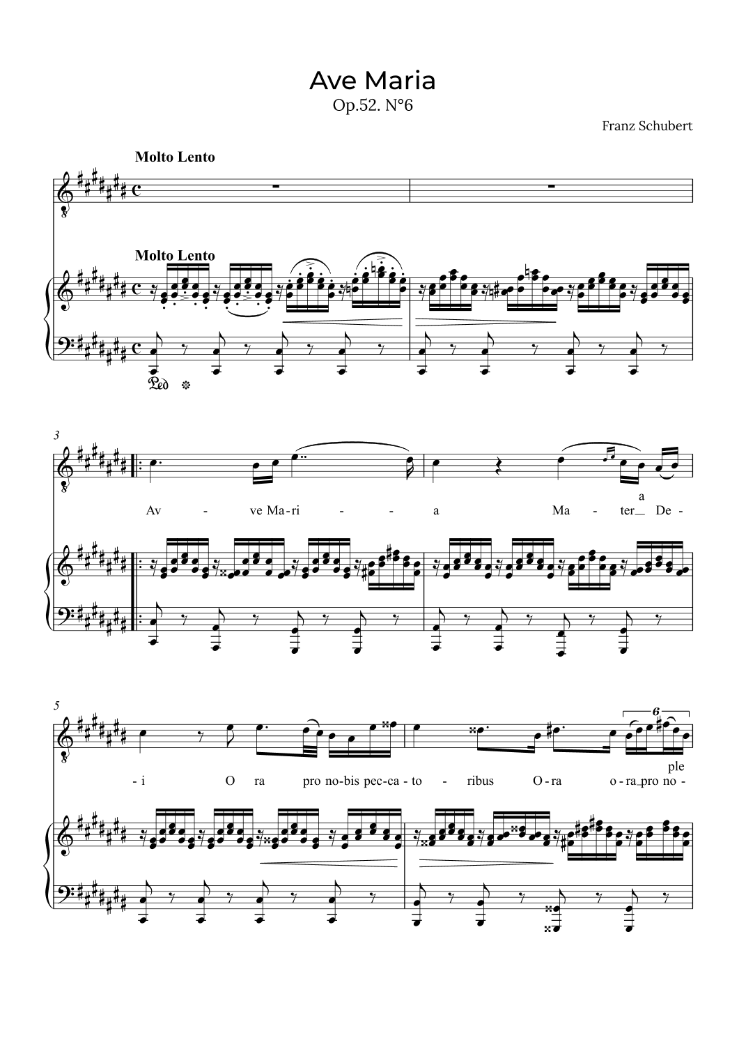 Ave Maria Schubert - Tenor in C# (arr. Alex Nunes Rodrigues)