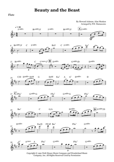 Beauty And The Beast (arr. P.H. Damasceno)