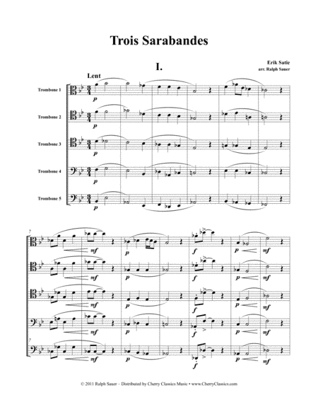 Trois Sarabandes for 5 Trombones (arr. Ralph Sauer)
