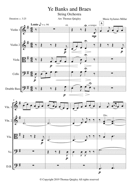 Ye Banks and Braes (arr. Thomas Quigley)