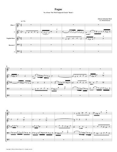 Fugue 06 from Well-Tempered Clavier, Book 1 (Double Reed Quintet) (arr. Richard Byrnes)
