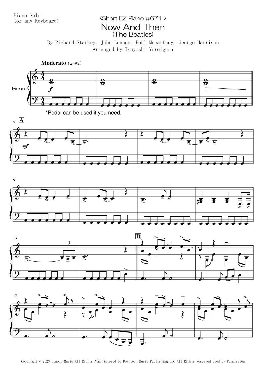 Now And Then (arr. Tsuyoshi Yoroiguma)