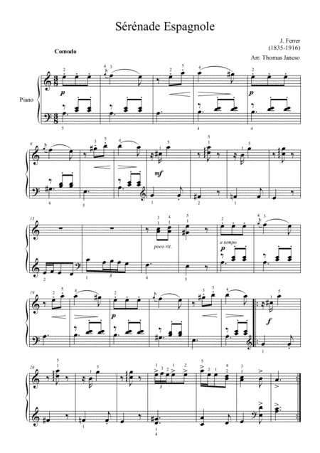 Sérénade Espagnole (arr. Thomas Jancso)