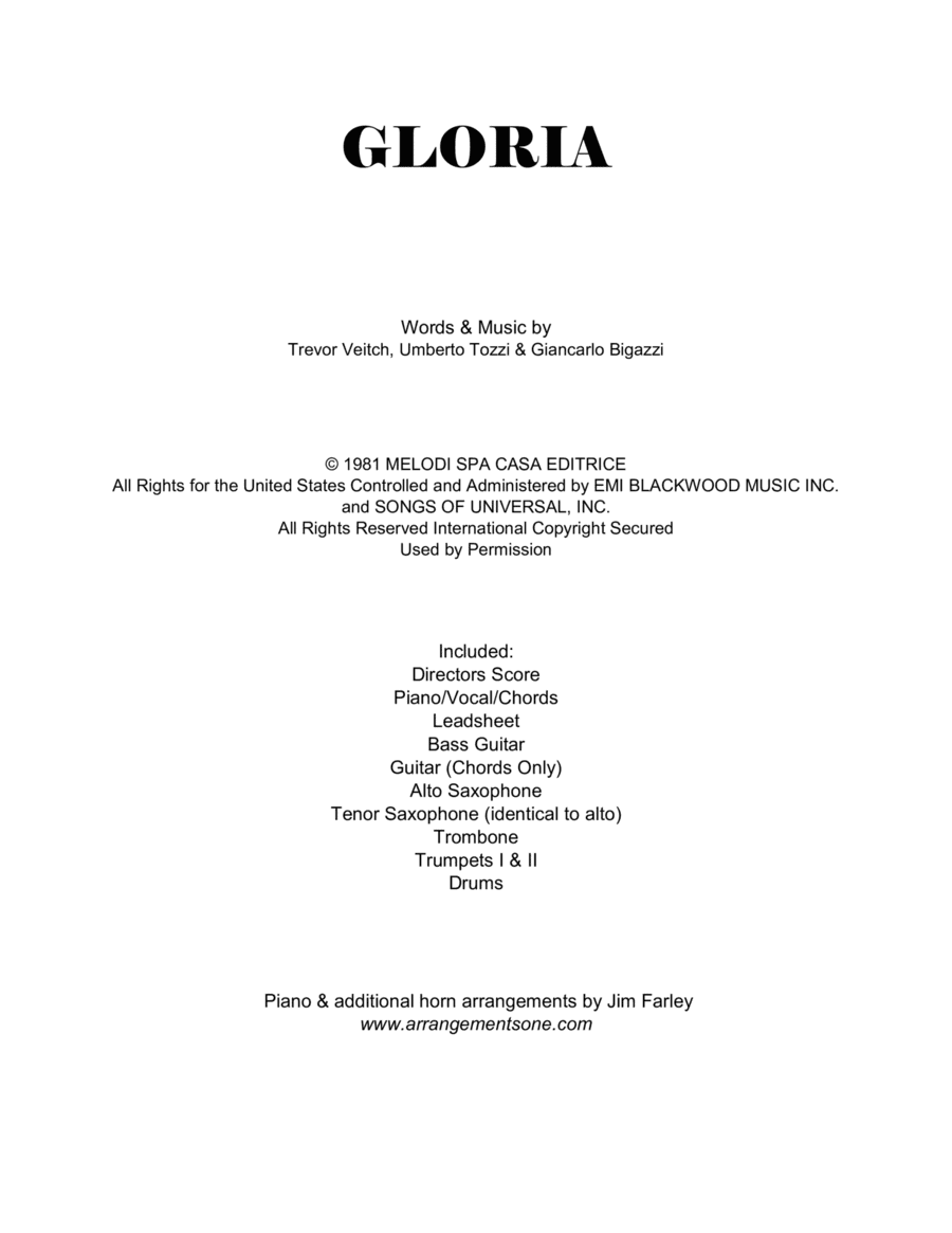 Gloria (arr. Jim Farley www.arrangementsone.com)