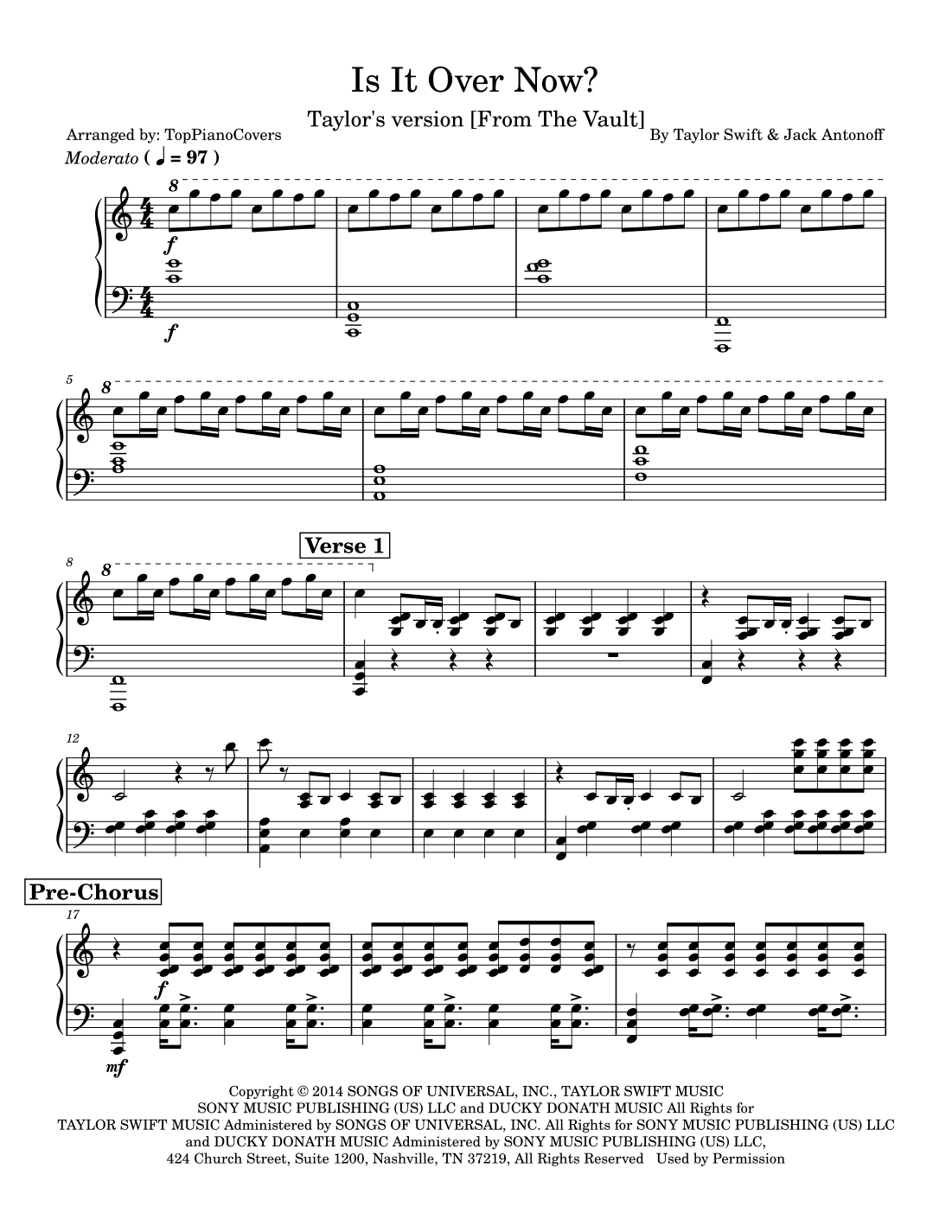 Is It Over Now? (arr. TopPianoCovers)