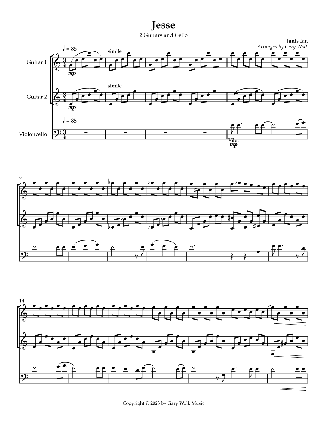 Jesse (arr. Gary Wolk)