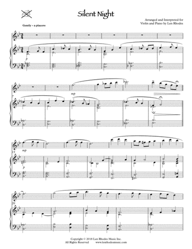 Silent Night - a contemporary arrangement for violin and piano (arr. Len Rhodes)