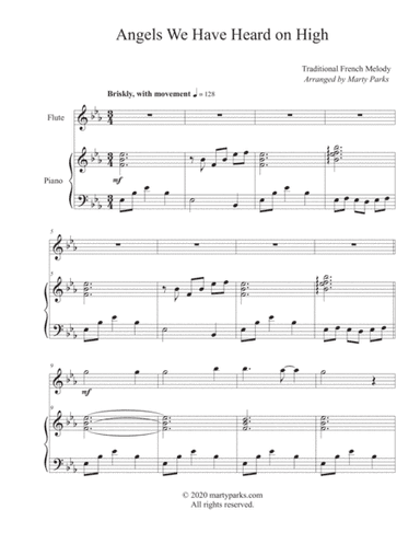 Angels We Have Heard on High (Flute-Piano) (arr. Marty Parks)