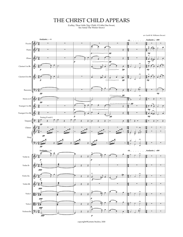 THE CHRIST CHILD APPEARS FOR FULL ORCHESTRA (arr. Garth Williams)