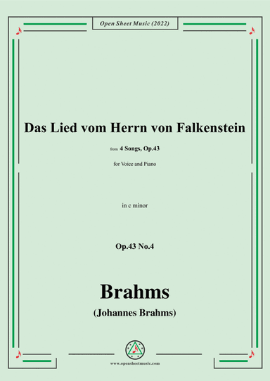 Brahms-Das Lied vom Herrn von Falkenstein,Op.43 No.4 in c minor (arr. Open Cloud)