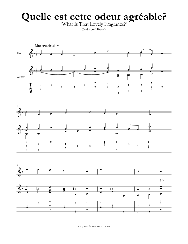 Quelle est cette odeur agre´able? (What Is That Lovely Fragrance?) (arr. Mark Phillips)