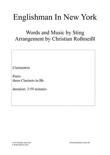 Englishman In New York (arr. Christian Roßmeißl)