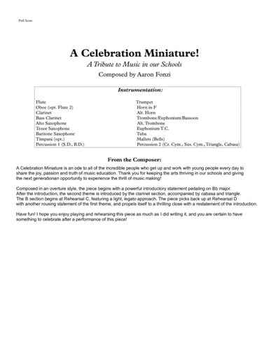 A Celebration Miniature! (for Beginning Band)