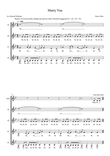 Marry You (arr. Hannah Wickham)