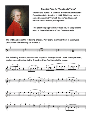 Rondo alla Turca (Main Theme) - easy piano with practice tips (arr. Chrissy Ricker)