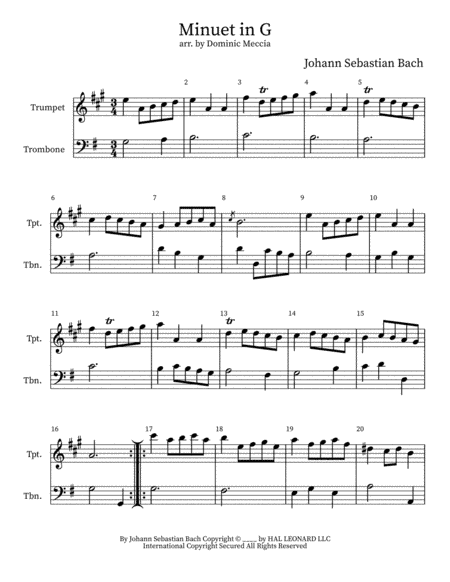 Minuet I In G Major (arr. Dominic Meccia)