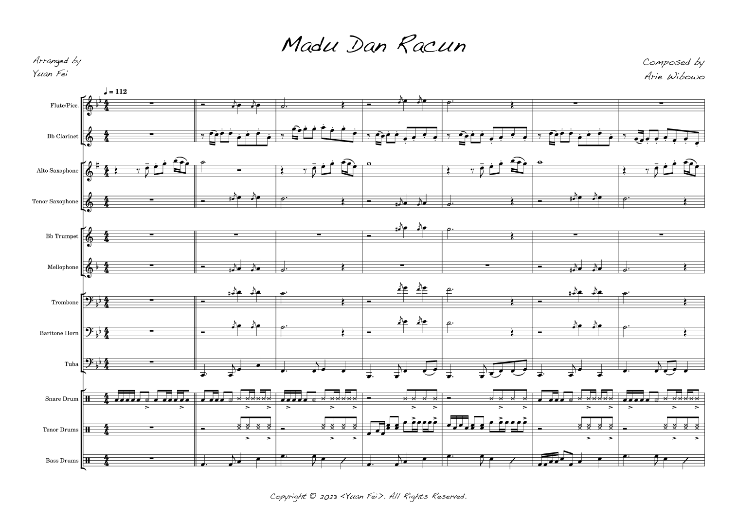 Madu Dan Racun (arr. Yuan Fei)