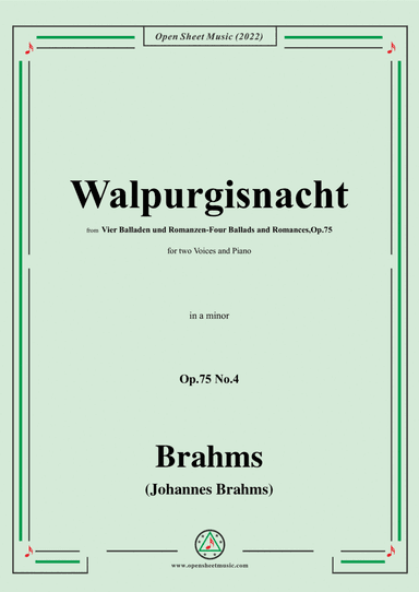 Brahms-Walpurgisnacht-Walpurgis Night,Op.75 No.4,in a minor (arr. Open Cloud)