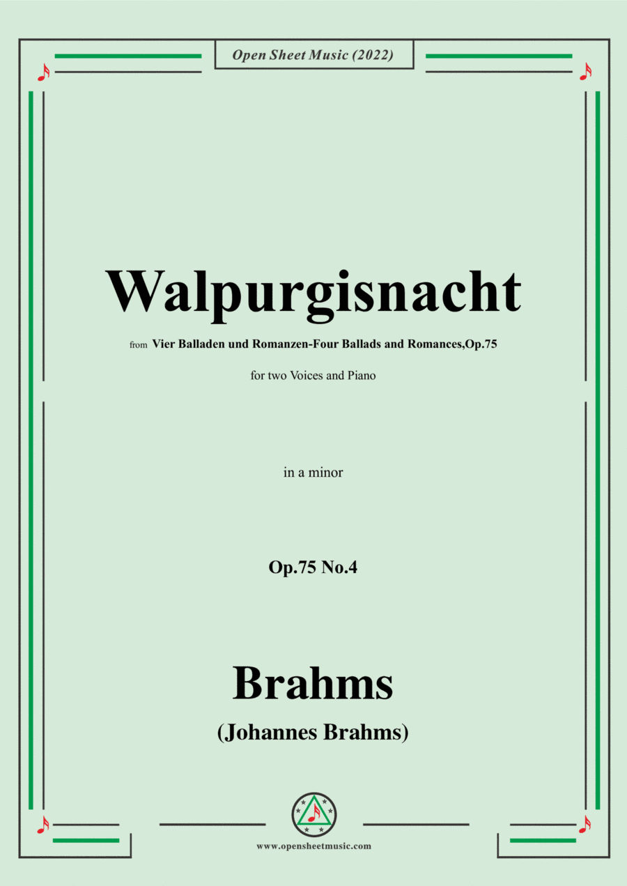 Brahms-Walpurgisnacht-Walpurgis Night,Op.75 No.4,in a minor (arr. Open Cloud)