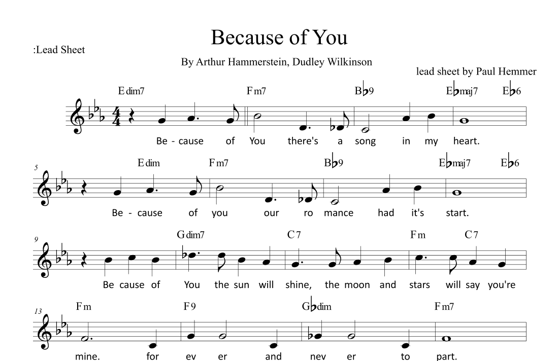 Because Of You (arr. Paul Hemmer)