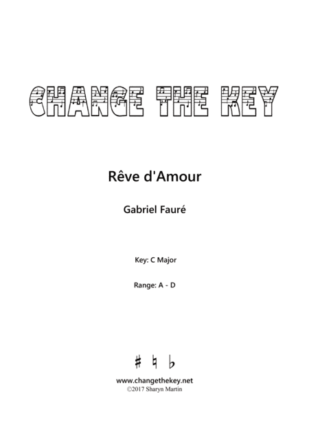 Reve d'Amour - C Major (arr. Change the Key)