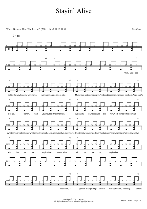 Stayin' Alive (arr. COPYDRUM)