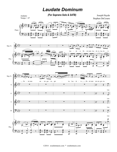 Laudate Dominum (Soprano Solo and SATB) (Piano/Vocal Score) (arr. Stephen DeCesare)