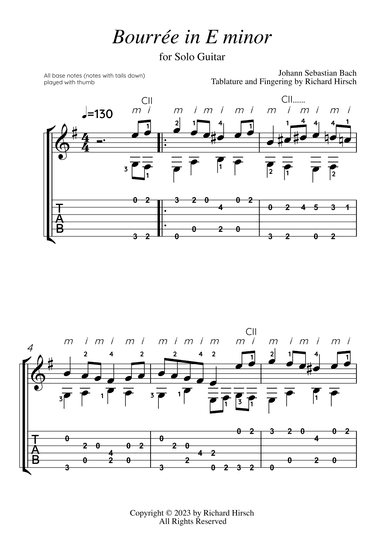 Bourrée in E MInor (arr. Richard Hirsch)