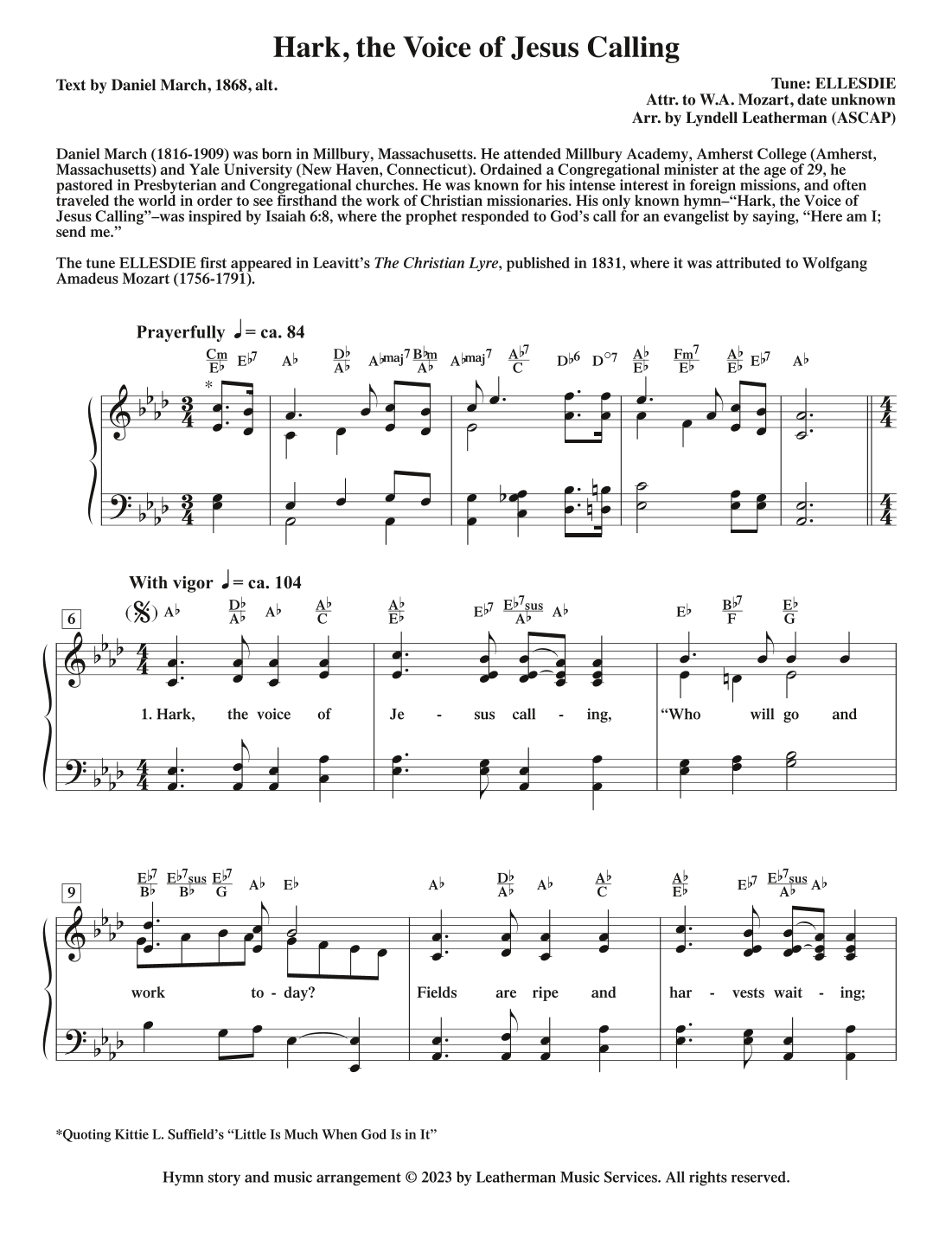 Hark, the Voice of Jesus Calling (arr. Lyndell Leatherman)