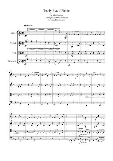The Teddy Bears' Picnic for String Quartet (arr. Mark Lansom)