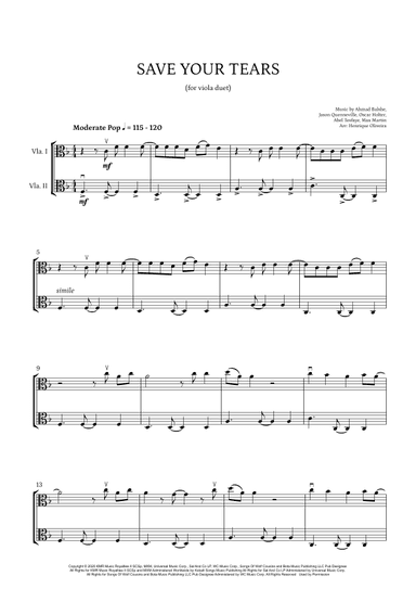 Save Your Tears (arr. Henrique Oliveira)